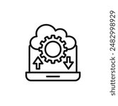 Data Migration icon logo sign vector outline