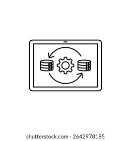 Data Migration icon outline set sign