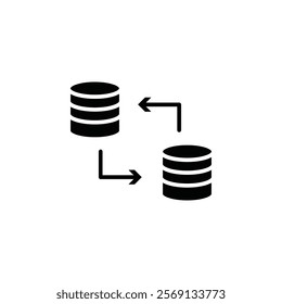 Data Migration icon Vector flat thin line illustration