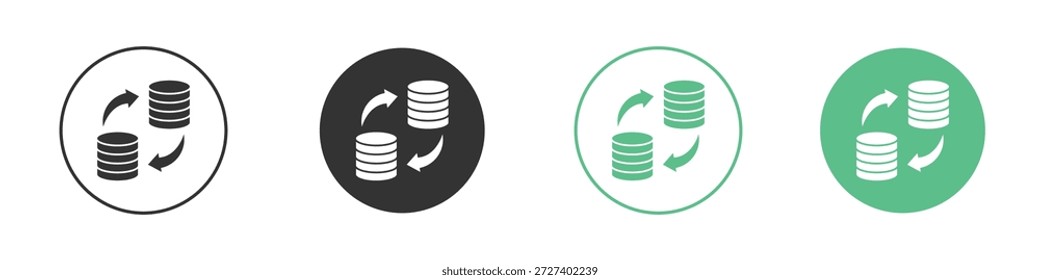 Data Migration icons concept set. Glyph Vector Illustrations