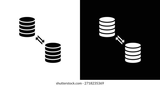 Iconos de migración de datos. Símbolo de glifo. Ilustración vectorial aislada