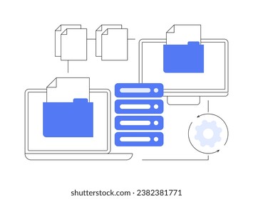 Data migration isolated cartoon vector illustrations. Software to automate business processes, forms processing, modern IT technology, data transfer, machine learning vector cartoon.