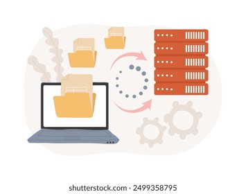 Data migration isolated cartoon vector illustrations. Software to automate business processes, forms processing, modern IT technology, data transfer, machine learning vector cartoon.