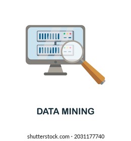 Data Mining flat icon. Colored sign from machine learning collection. Creative Data Mining icon illustration for web design, infographics and more