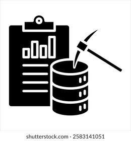 Data Mining Glyph Icon Vector Illustration