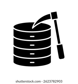 Data Mining glyph, mini illustration icon. use for modern concept, print, UI, UX kit, web and app development. Vector EPS 10, related to artificial intelligence, technology theme