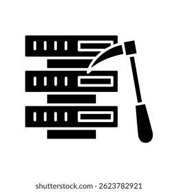 Data Mining glyph, mini illustration icon. use for modern concept, print, UI, UX kit, web and app development. Vector EPS 10, related to artificial intelligence, technology theme