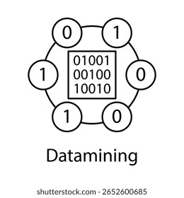 Ícone de Mineração de Dados - Símbolo de Extração de AI de Código Binário