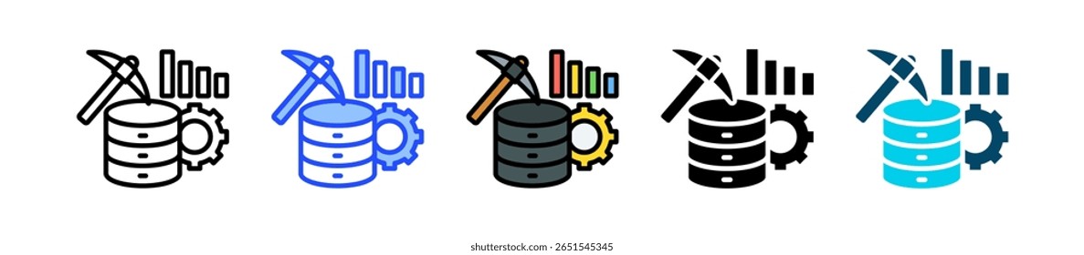 Data Mining Icon Collection With Multiple Styles
