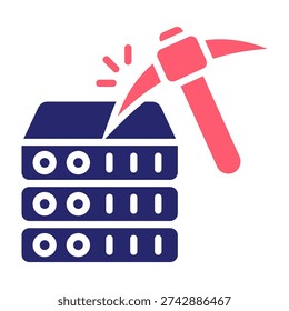 Data Mining Icon Color Fill Style Vector Illustration