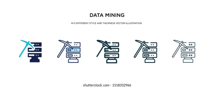 data mining icon in different style and thickness vector illustration. Two colored and black data mining vector icons in filled, outline, line, stroke style can be used for web, mobile, UI