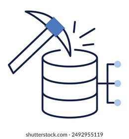 Data Mining Icon with Editable Stroke for Big Data and Predictive Analytics