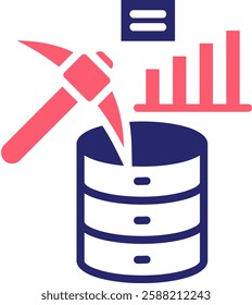 Data Mining Icon Fill Vector Illustration