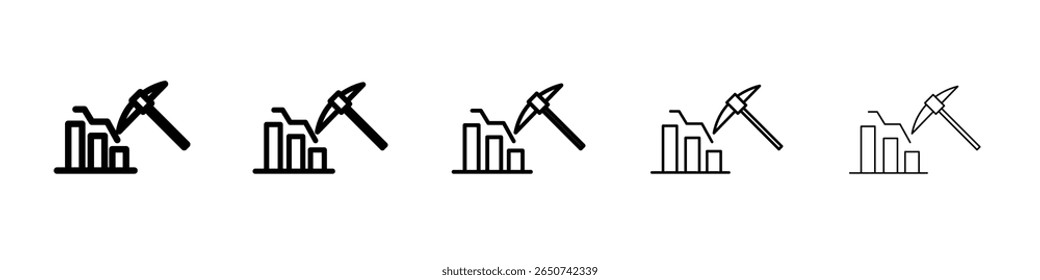 Data Mining icon flat illustration set logo