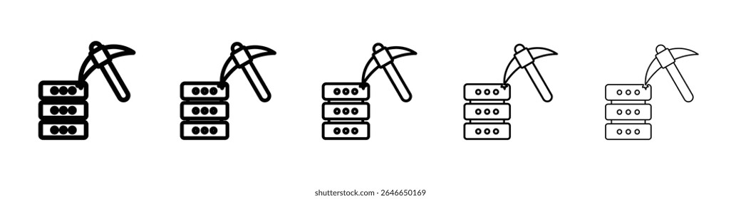 Data Mining icon flat simple outline logo