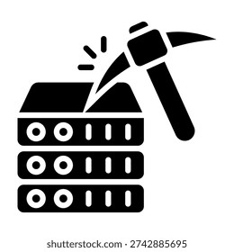 Data Mining Icon Glyph Style Vector Illustration