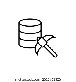 Data Mining Icon Illustration - Extracting Valuable Information, Database Analysis Tool, Big Data Processing Concept, Digital Data Extraction Graphic, Computer Science Data Analytics Symbol