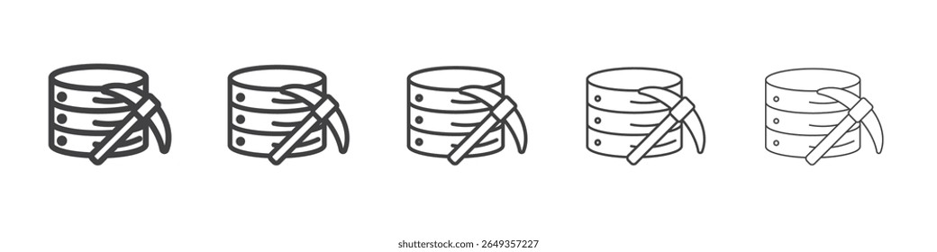 Data Mining icon Line graphics illustration symbol