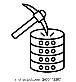 Data Mining Icon Line Vector Illustration
