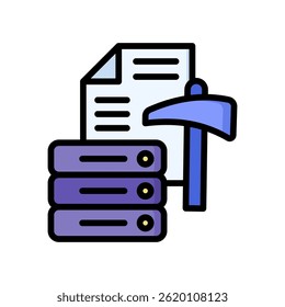 Data Mining Icon Lineal Color Vector Illustration