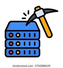 Data Mining Icon Lineal Color Style Vector Illustration