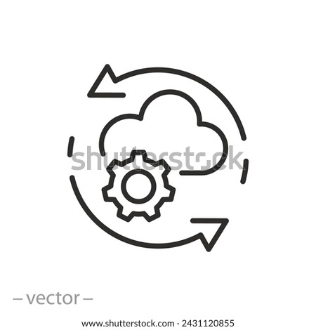 data mining icon, recovery or restoring information, thin line symbol - editable stroke vector illustration