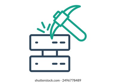 Icono de minería de datos. icono relacionado con la detección. estilo de icono de línea. análisis de datos Elementos Ilustración vectorial