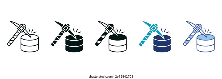 Data Mining Icon Set Consisting of Multiple Styles Vector Illustration