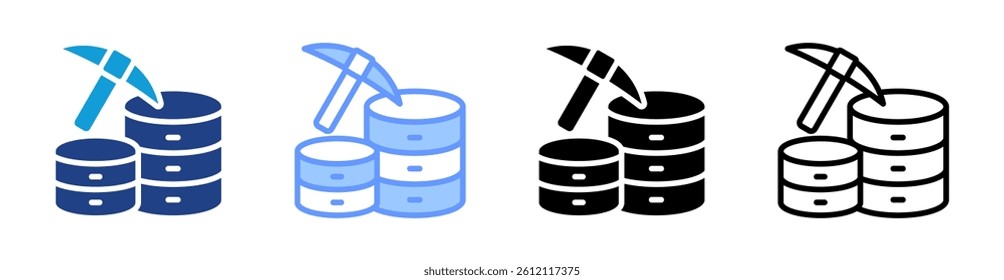 Data Mining icon set multiple style collection