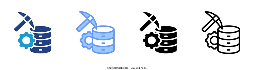 Data Mining icon set multiple style collection