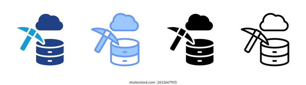 Data Mining icon set multiple style collection