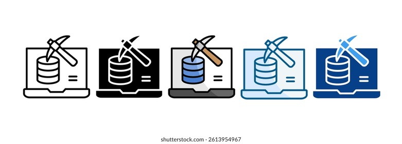 Data Mining Icon Set Multiple Style Collection