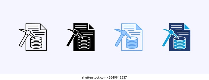 Data Mining Icon Set Multiple Style Collection