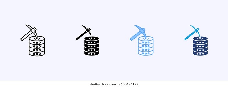 Data Mining Icon Set Multiple Style Collection