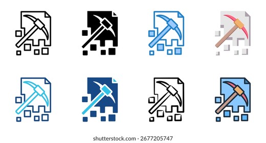 Data Mining icon set multiple style collection 
