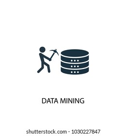 Data mining icon. Simple element illustration. Data mining symbol design from Big data, database collection. Can be used for web and mobile.