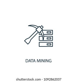 Data mining icon. Simple element illustration. Data mining symbol design from Artificial Intelligence collection. Can be used in web and mobile.