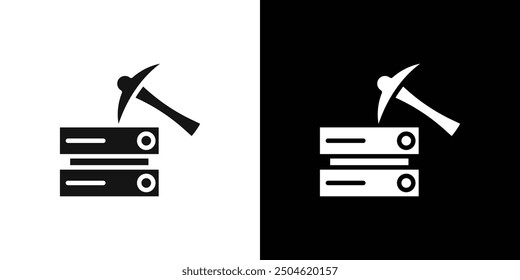 Data Mining icon Symbol mark in filled style