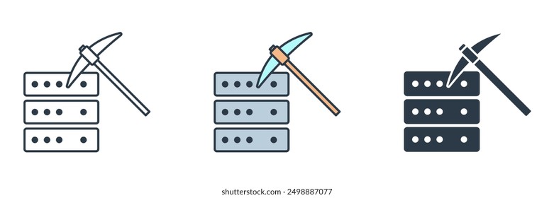 Data mining icon symbol vector illustration isolated on white background