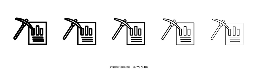 Data Mining icon thin outline logo mark set