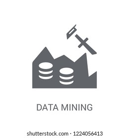 Data Mining icon. Trendy Data Mining logo concept on white background from Artificial Intelligence collection. Suitable for use on web apps, mobile apps and print media.