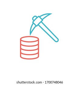 data mining icon vector illustration two color line style design. isolated on white background