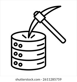 Data Mining Line Icon Vector Illustration