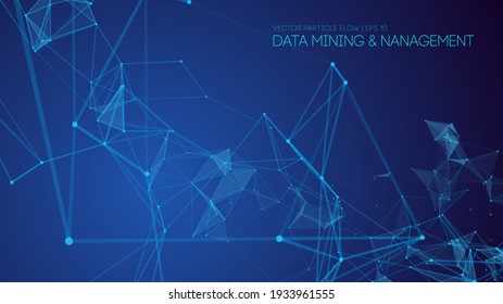 Data mining and management. Big data abstract vector illustration. Technology background blue.