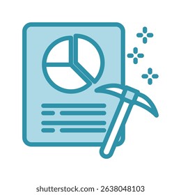 Data Mining mini illustration dual tone color icon, use for research and development, education, industry, UI, UX kit, app and web development, digital or print.