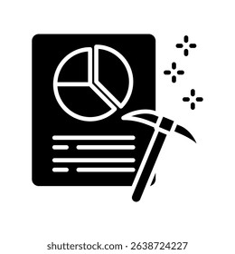 Data Mining mini illustration glyph icon, use for research and development, education, industry, UI, UX kit, app and web development, digital or print.