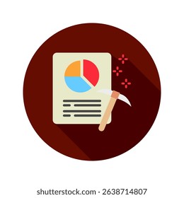 Data Mining mini illustration rounded flat color icon, use for research and development, education, industry, UI, UX kit, app and web development, digital or print.