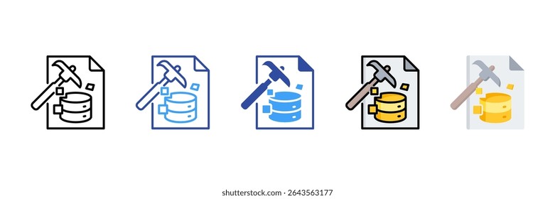 Data Mining Multi Style Icon Set