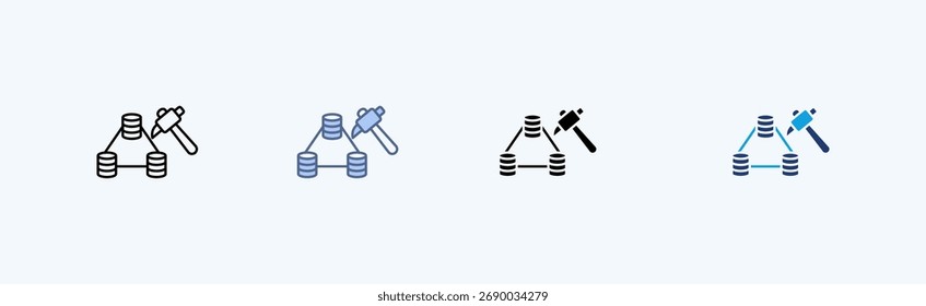 Data Mining Multiple Icon Illustration Vector