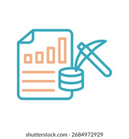 Data Mining Outline bold Ícone de vetor que pode ser facilmente modificado ou editado  